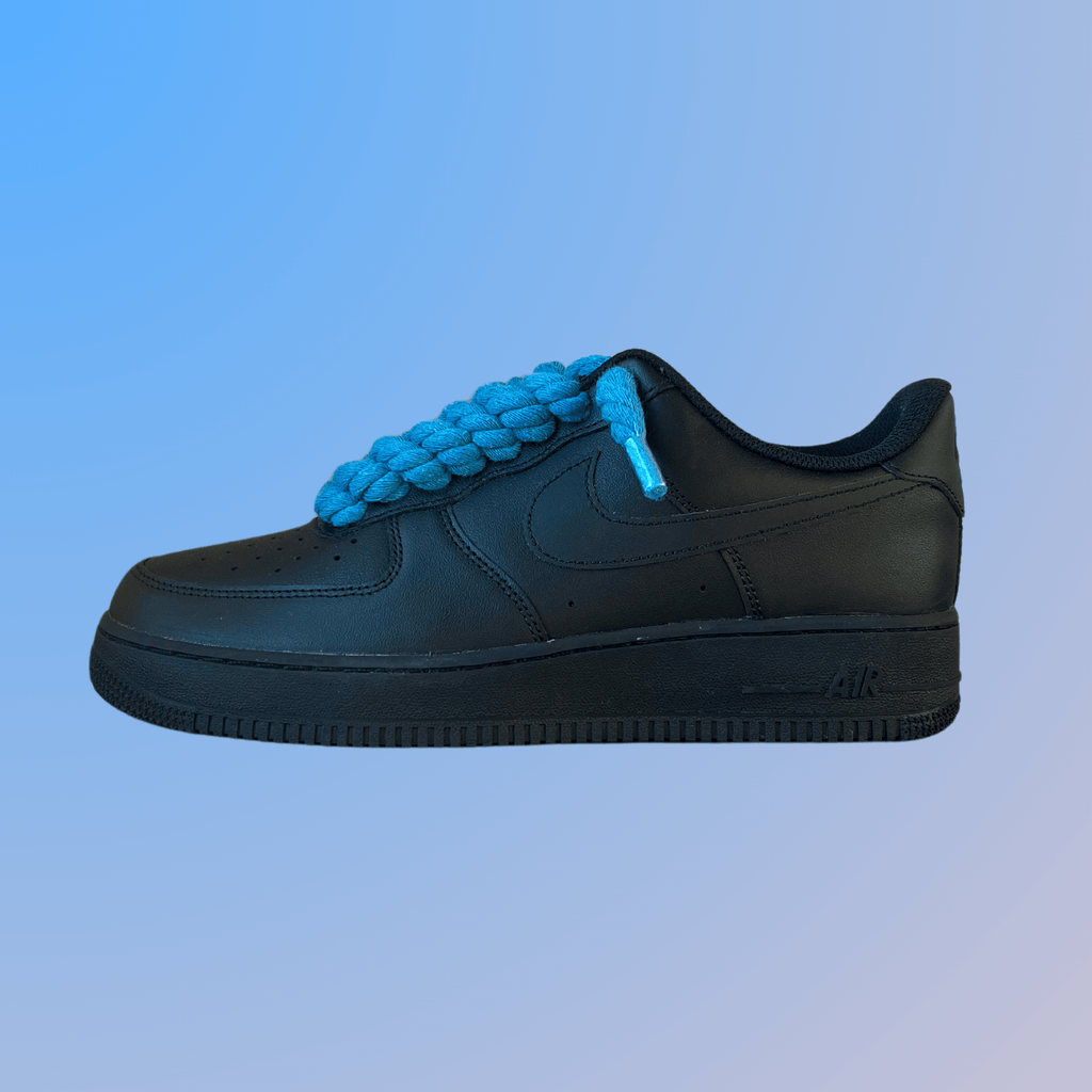 Nike Air Force 1 '07 Black Chunky Rope Lace (Blue) (new)