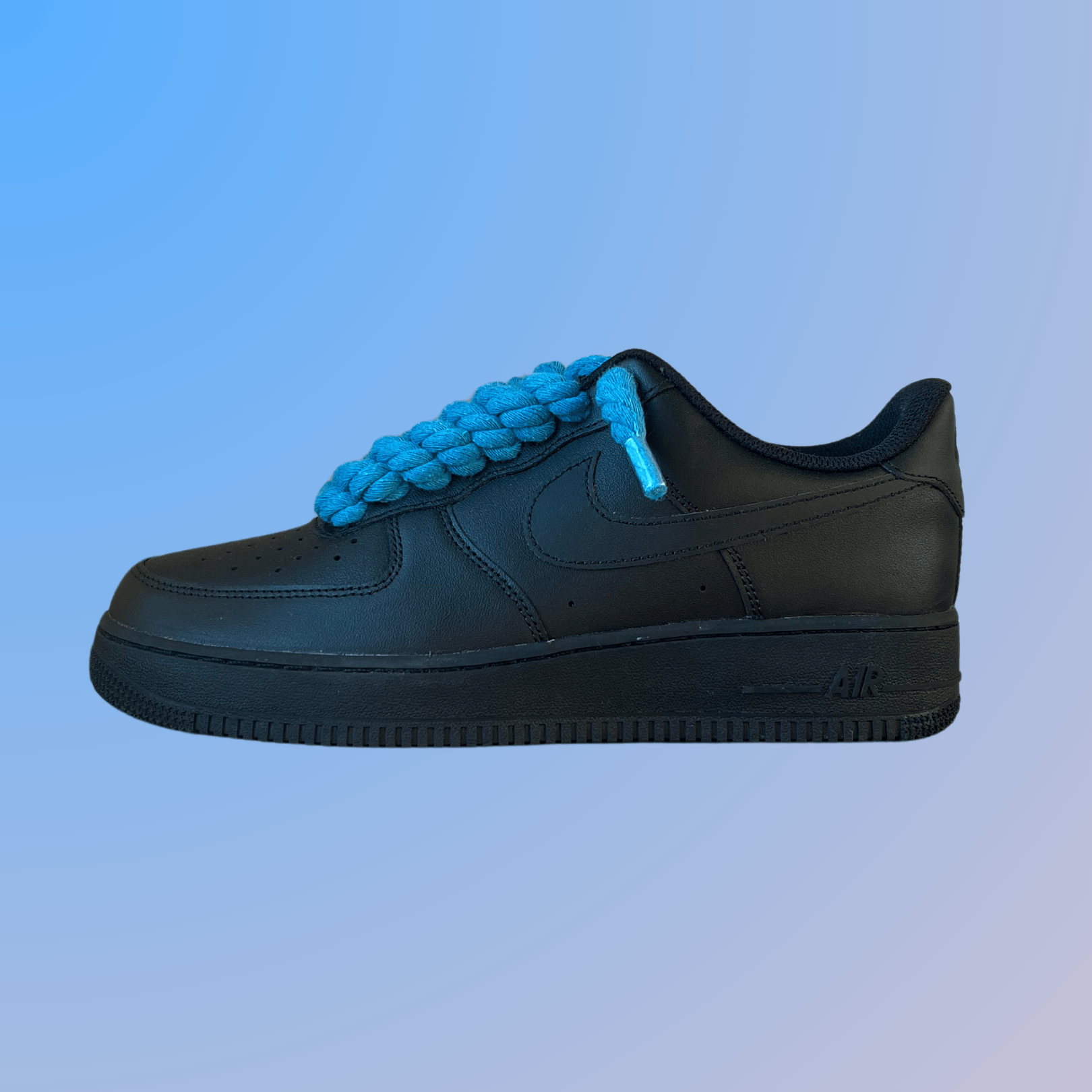 Nike Air Force 1 '07 Black Chunky Rope Lace (Blue) (new)