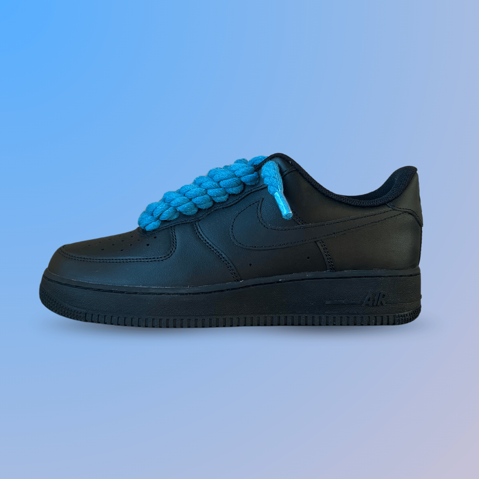 Nike Air Force 1 '07 Black Chunky Rope Lace (Blue) (new)