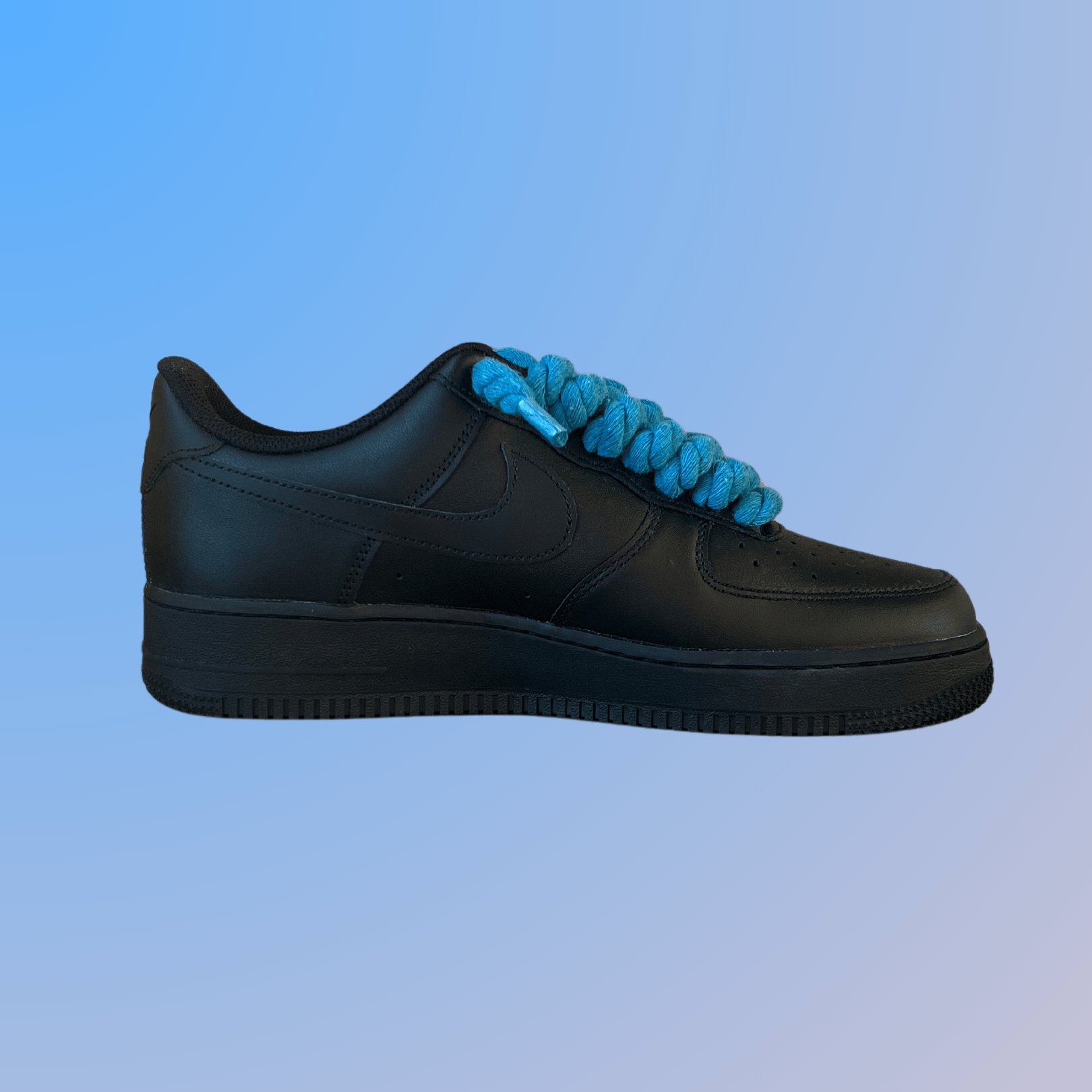 Nike Air Force 1 '07 Black Chunky Rope Lace (Blue) (new)