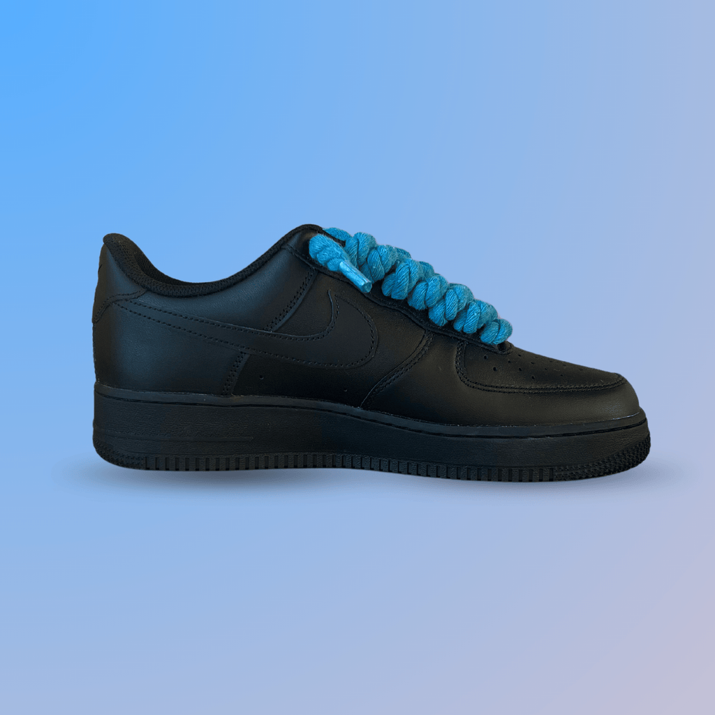 Nike Air Force 1 '07 Black Chunky Rope Lace (Blue) (new)
