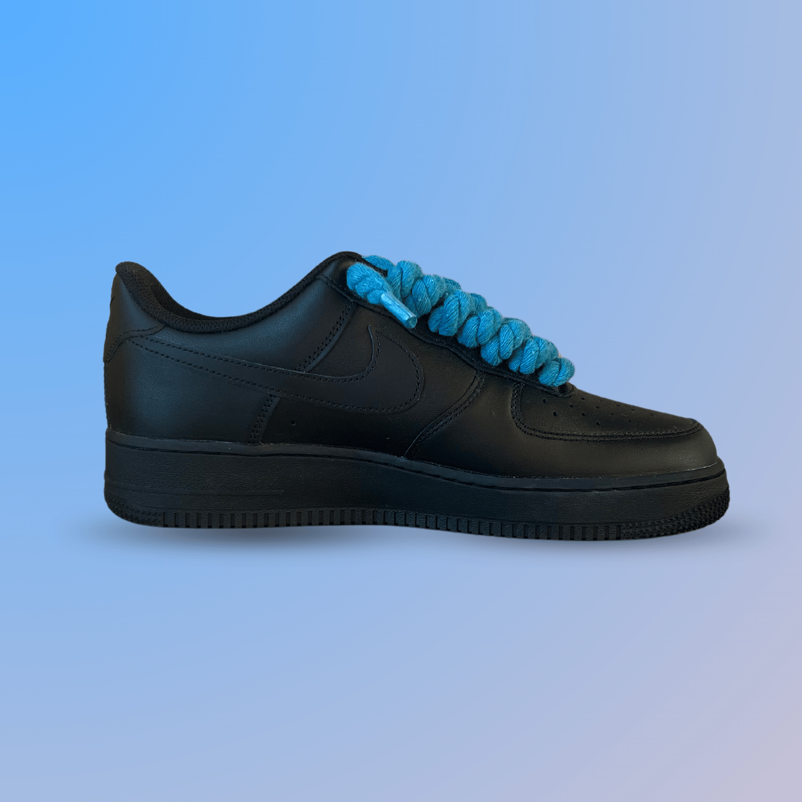 Nike Air Force 1 '07 Black Chunky Rope Lace (Blue) (new)