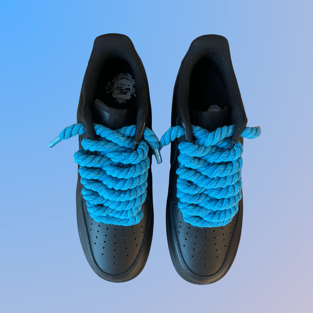 Nike Air Force 1 '07 Black Chunky Rope Lace (Blue) (new)