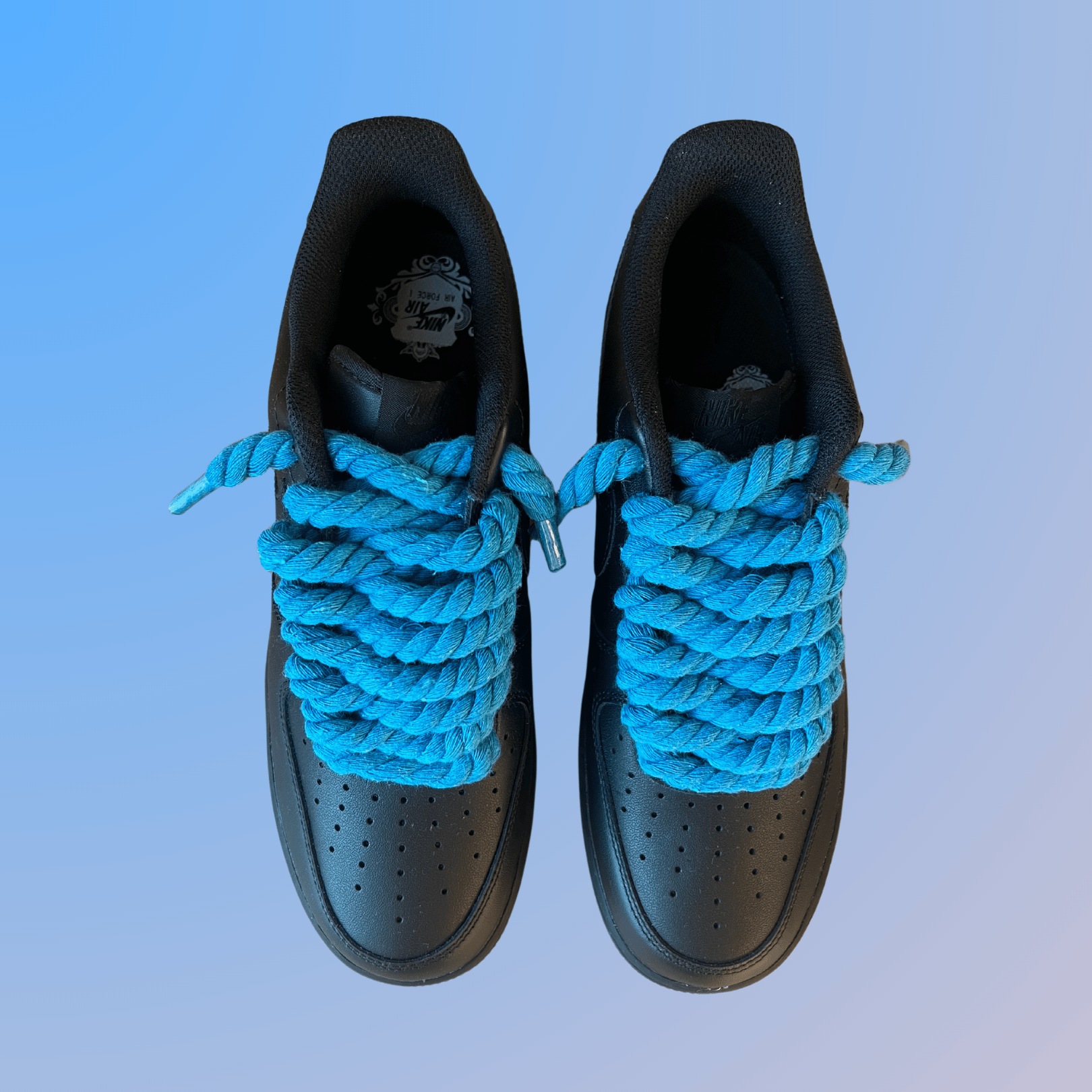 Nike Air Force 1 '07 Black Chunky Rope Lace (Blue) (new)
