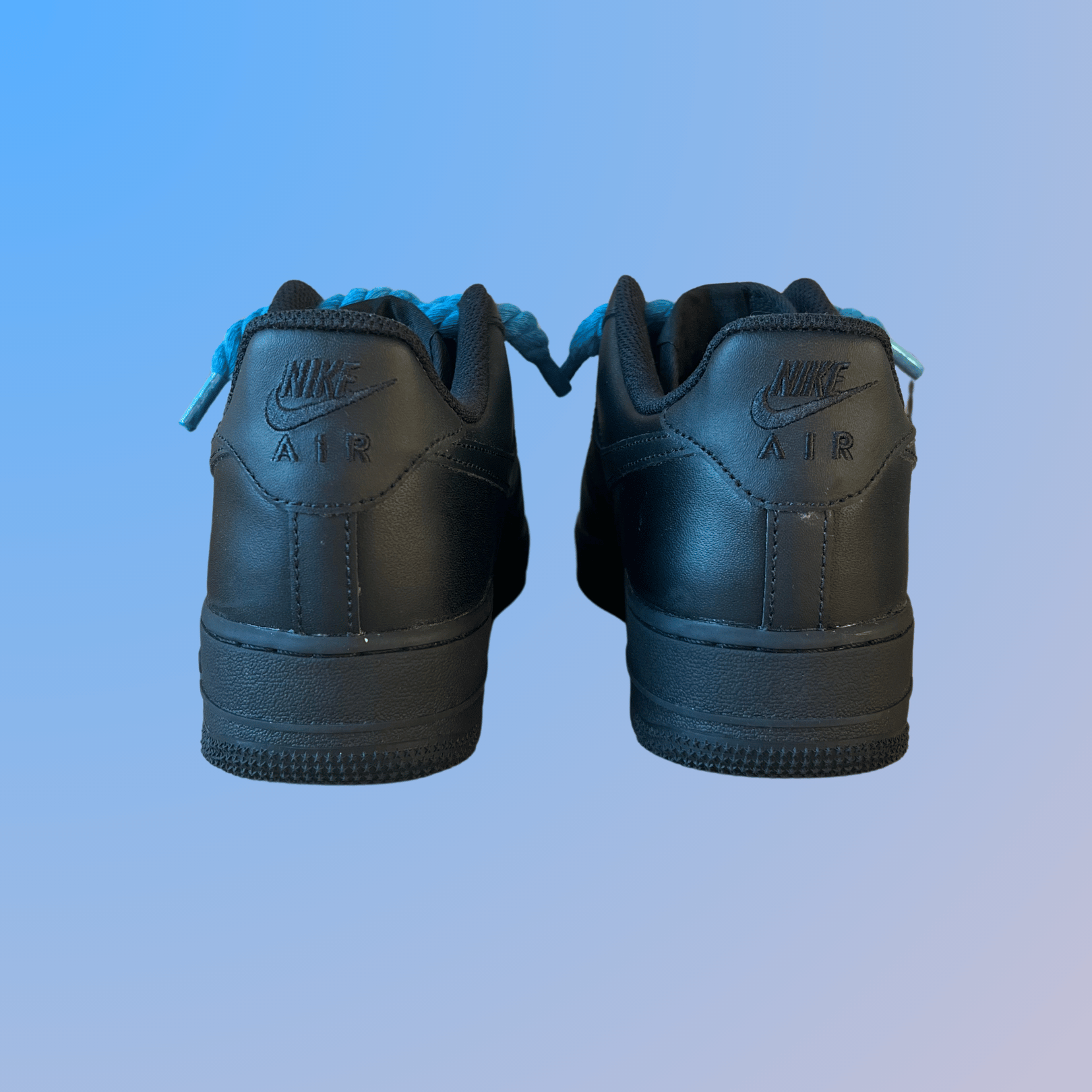 Nike Air Force 1 '07 Black Chunky Rope Lace Blue