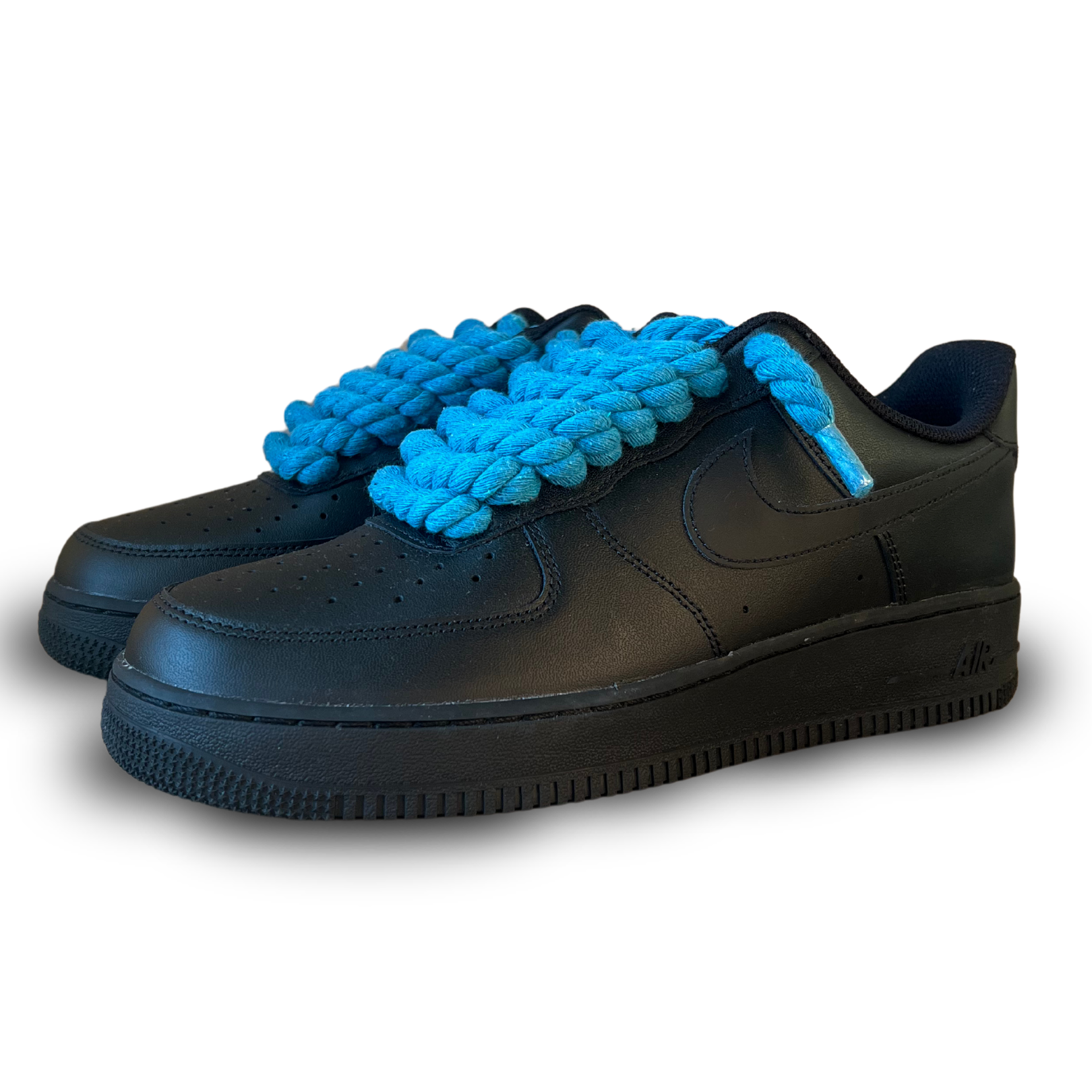 Nike Air Force 1 '07 Black Chunky Rope Lace (Blue) (new)