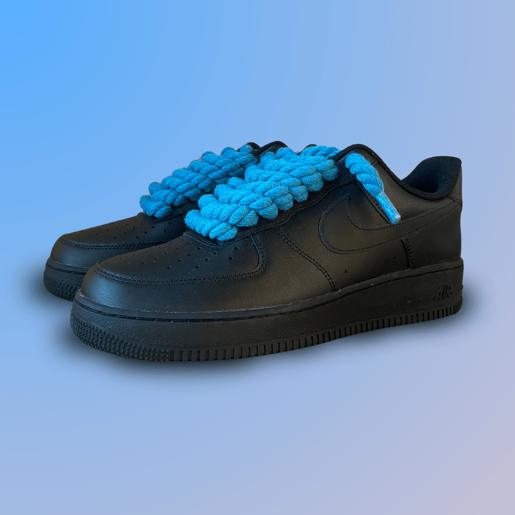 Nike Air Force 1 '07 Black Chunky Rope Lace (Blue) (new)