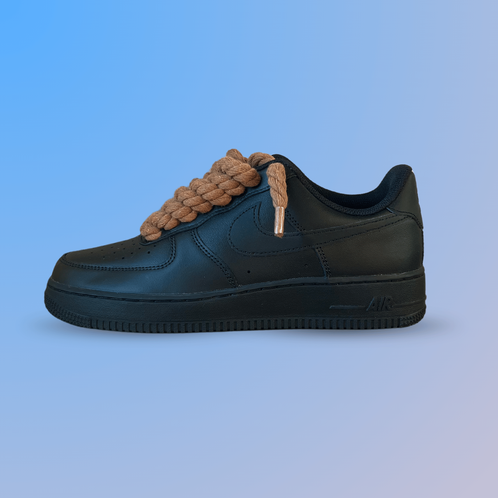 Nike Air Force 1 '07 Black Chunky Rope Lace (Brown) (New)
