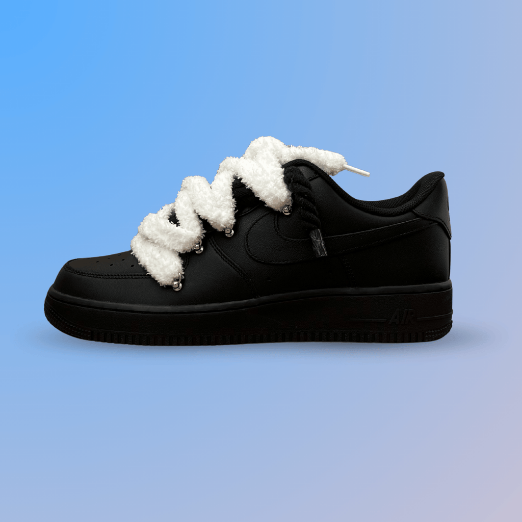 Nike Air Force 1 Black Lanvin Rope Lace (Black White) (új)
