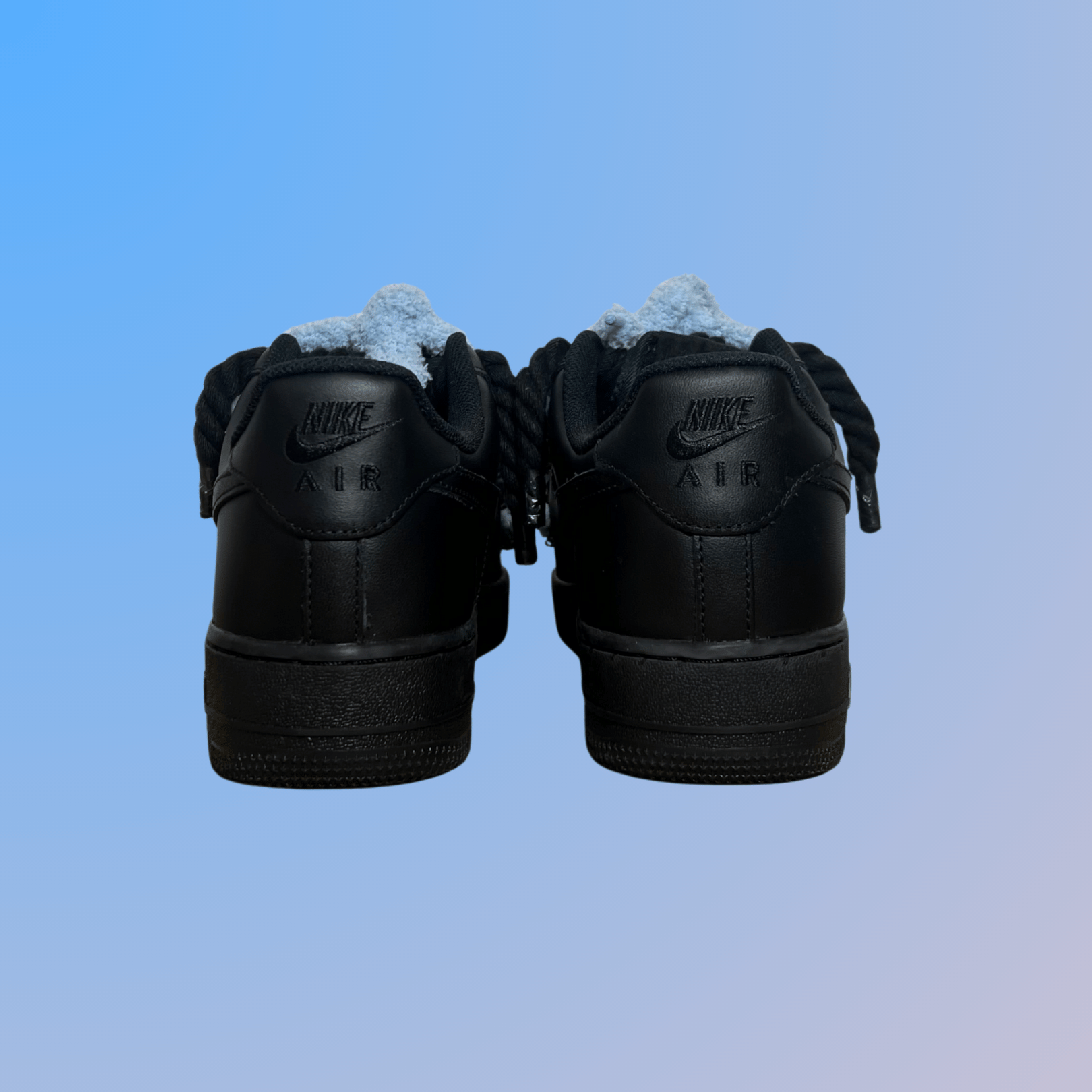 Nike Air Force 1 Black Lanvin Rope Lace (Black White) (új)