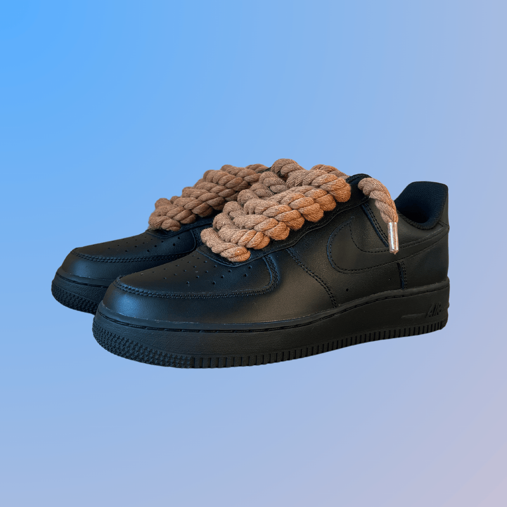 Nike Air Force 1 '07 Black Chunky Rope Lace (Brown) (New)