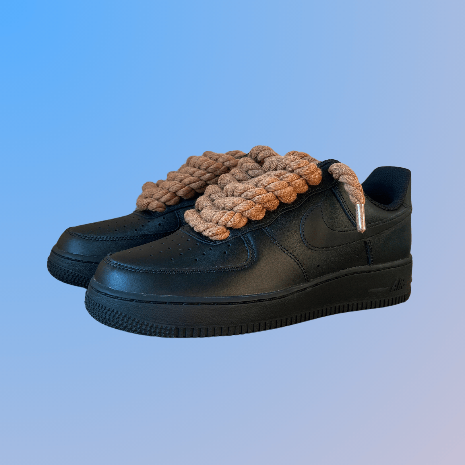 Nike Air Force 1 '07 Black Chunky Rope Lace (Brown) (New)
