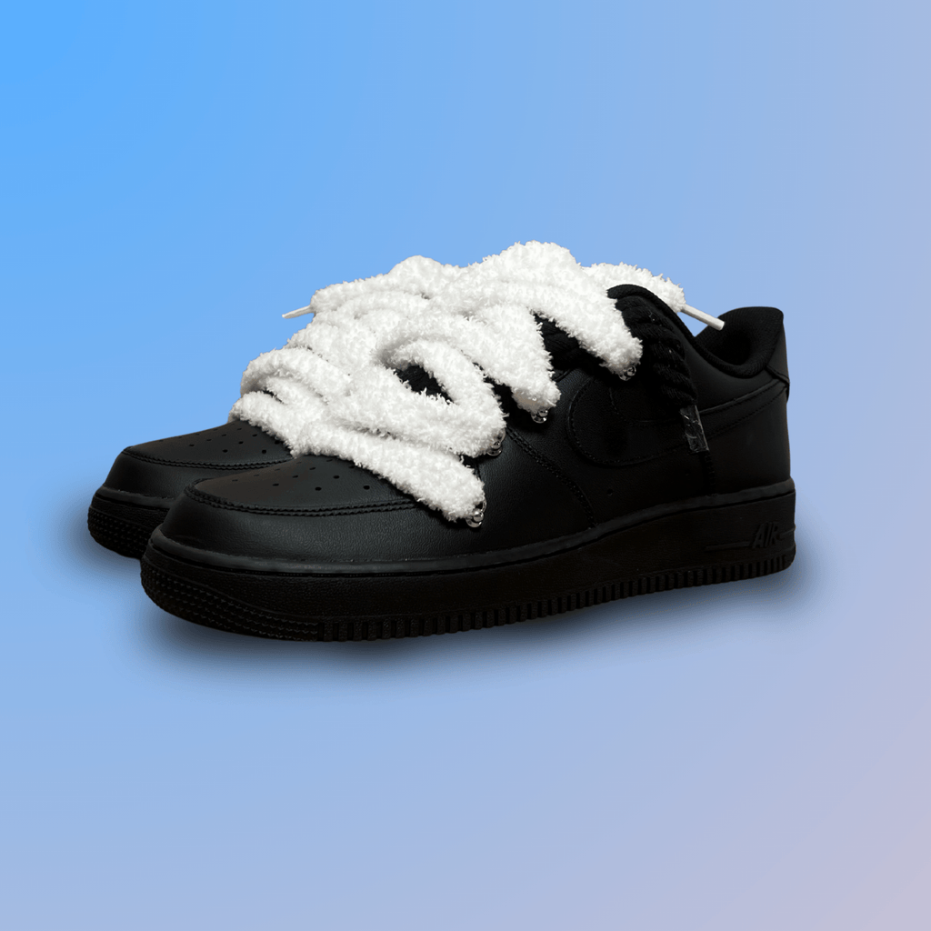 Nike Air Force 1 Black Lanvin Rope Lace (Black White) (új)