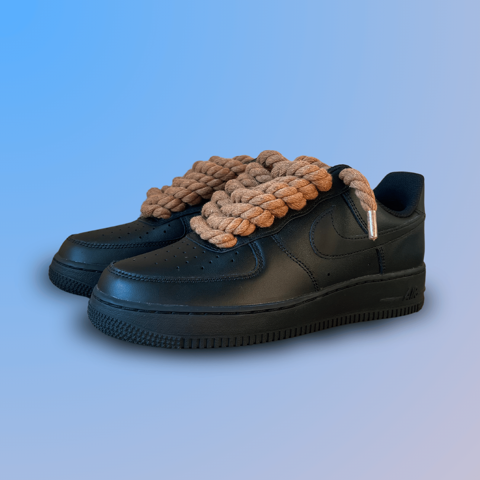 Nike Air Force 1 '07 Black Chunky Rope Lace (Brown) (New)