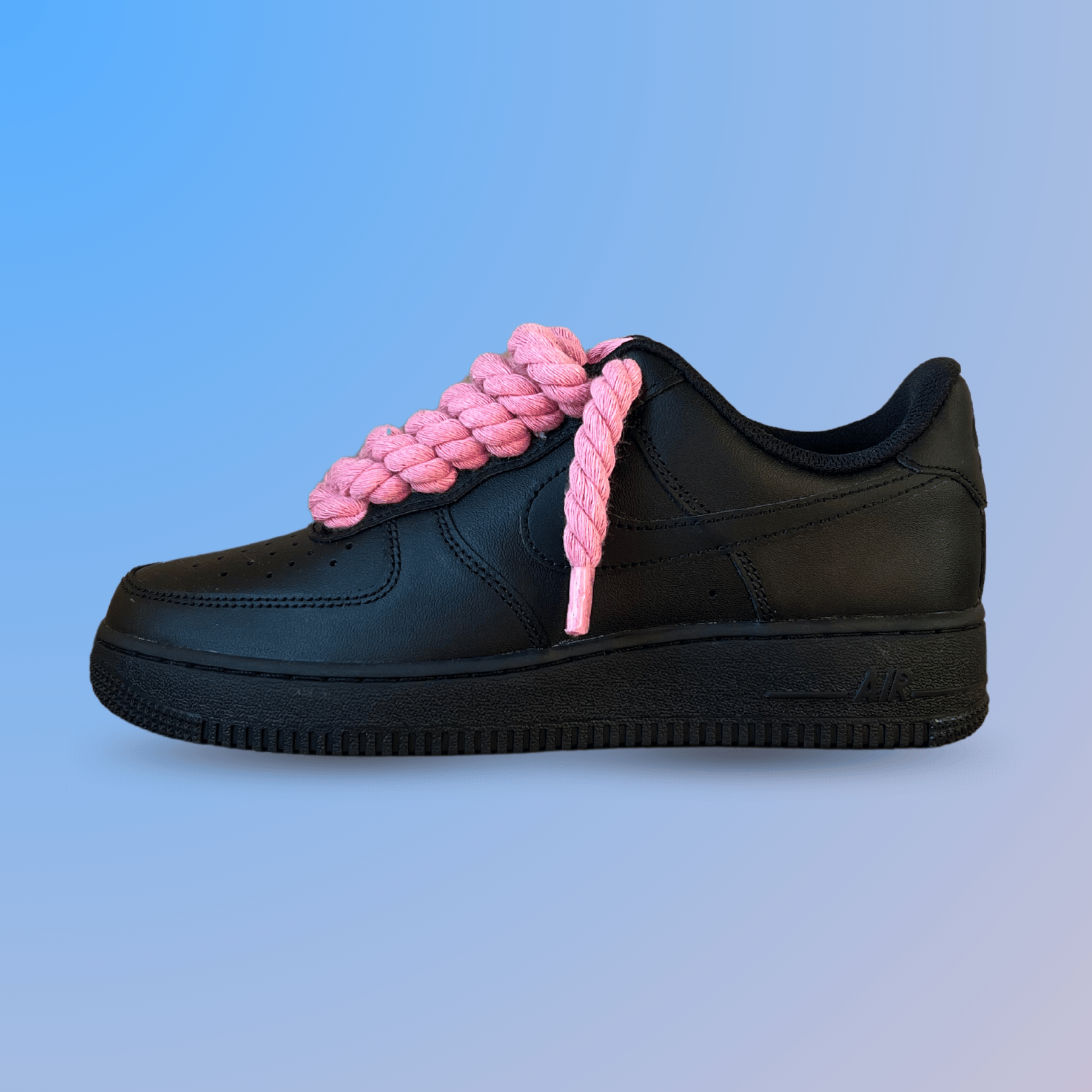 Nike Air Force 1 '07 Black Chunky Rope Lace (Pink) (new)