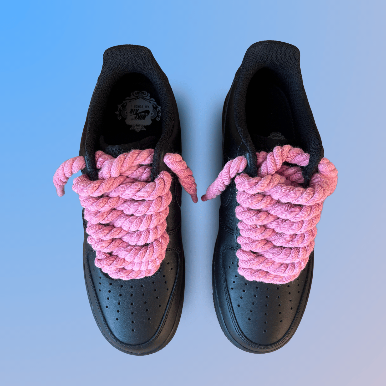 Nike Air Force 1 '07 Black Chunky Rope Lace (Pink) (new)