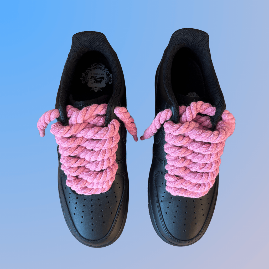 Nike Air Force 1 '07 Black Chunky Rope Lace (Pink) (new)