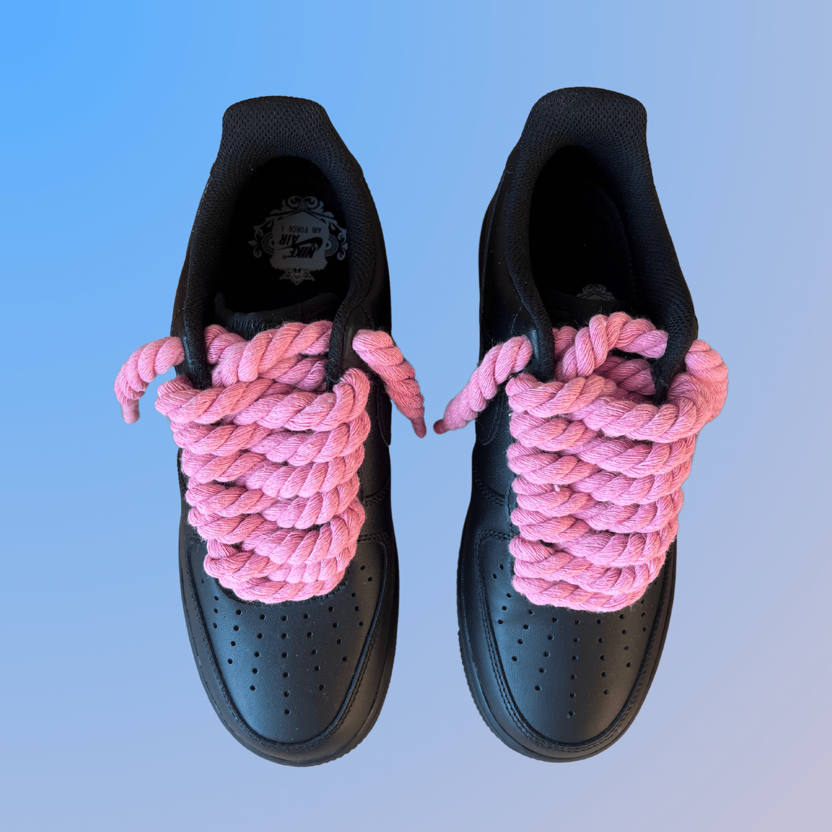 Nike Air Force 1 '07 Black Chunky Rope Lace (Pink) (new)
