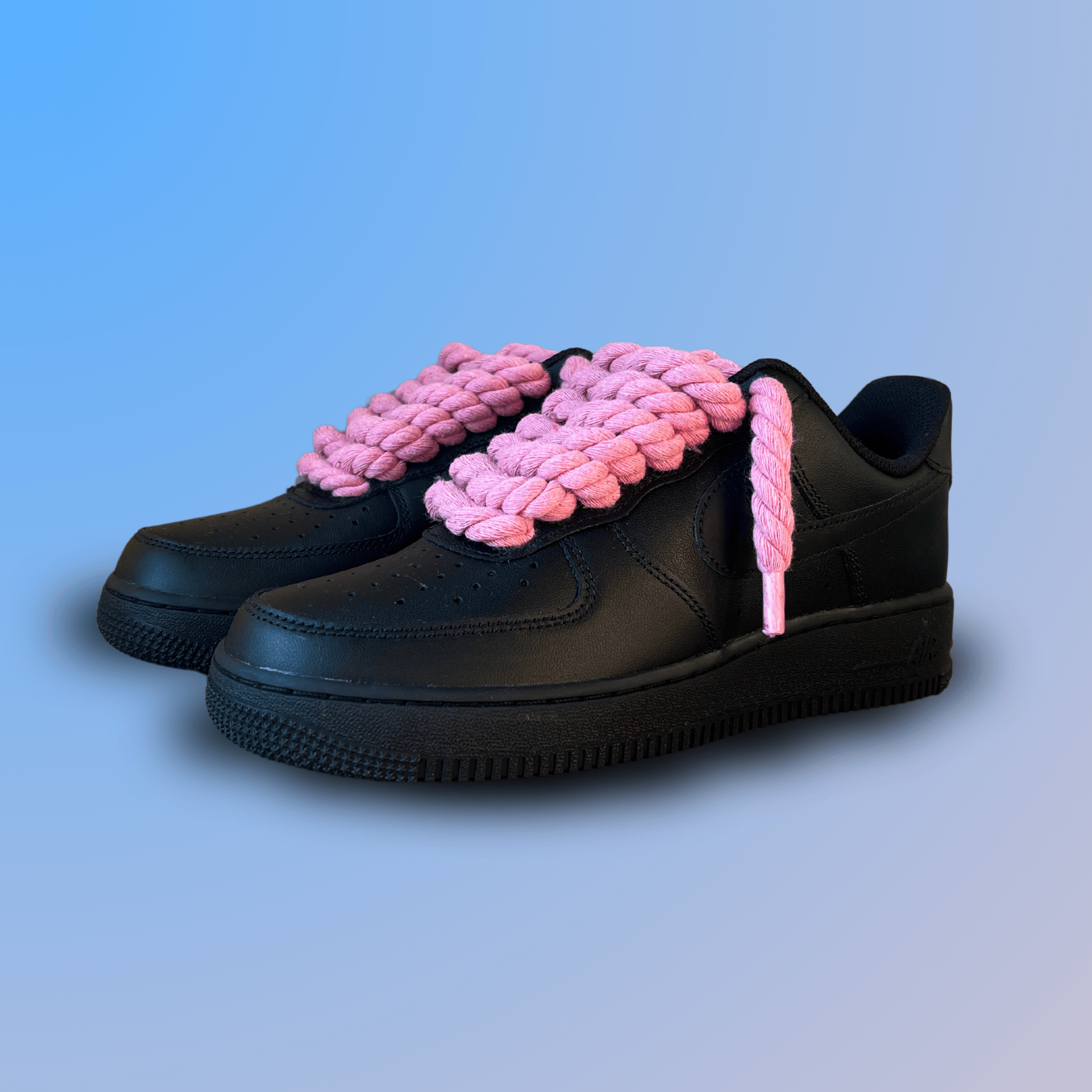 Nike Air Force 1 '07 Black Chunky Rope Lace (Pink) (new)