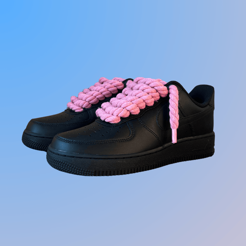 Nike Air Force 1 '07 Black Chunky Rope Lace (Pink) (new)