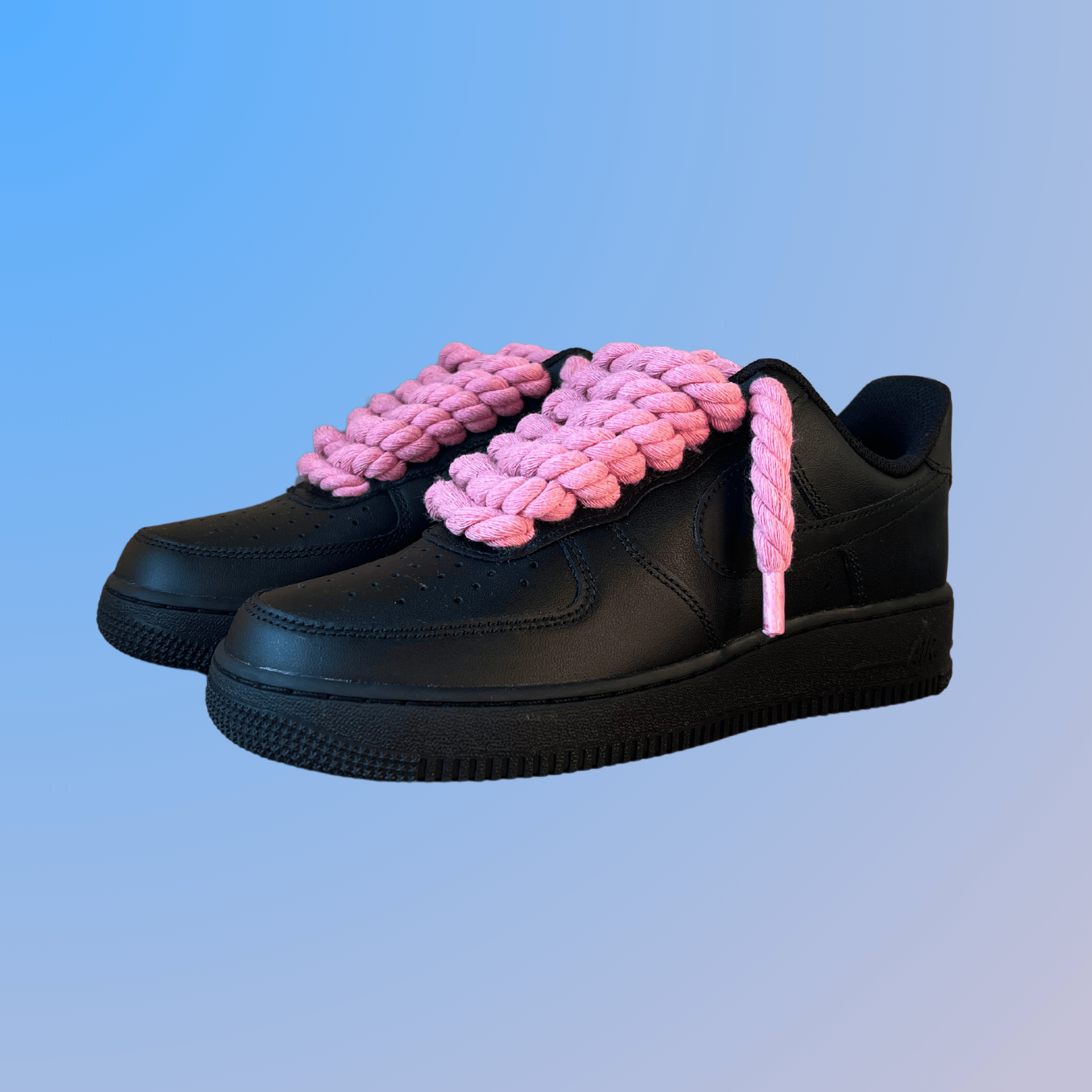 Nike Air Force 1 '07 Black Chunky Rope Lace (Pink) (new)