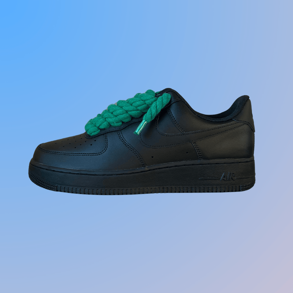 Nike Air Force 1 '07 Black Chunky Rope Lace (Green) (New)