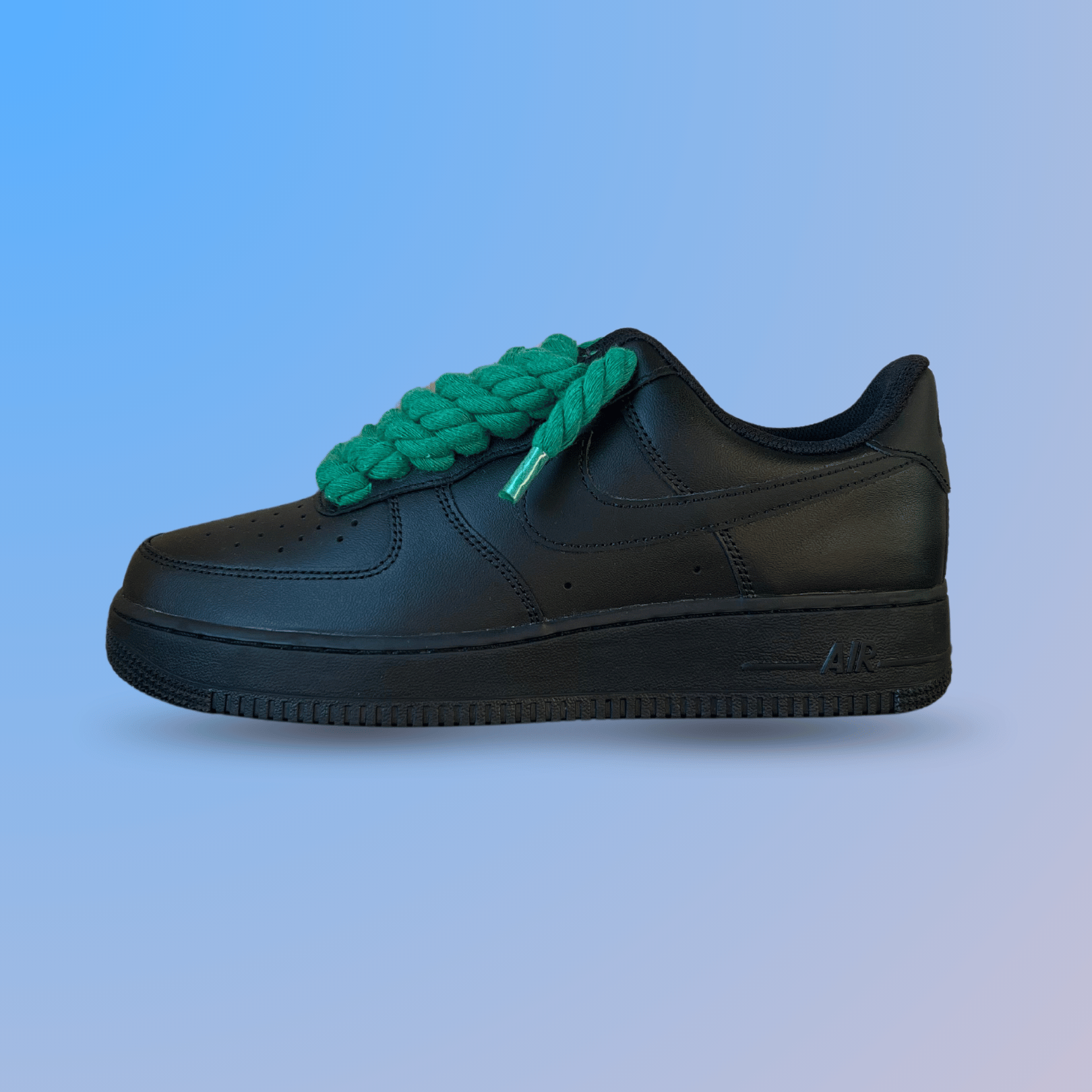 Nike Air Force 1 '07 Black Chunky Rope Lace (Green) (New)
