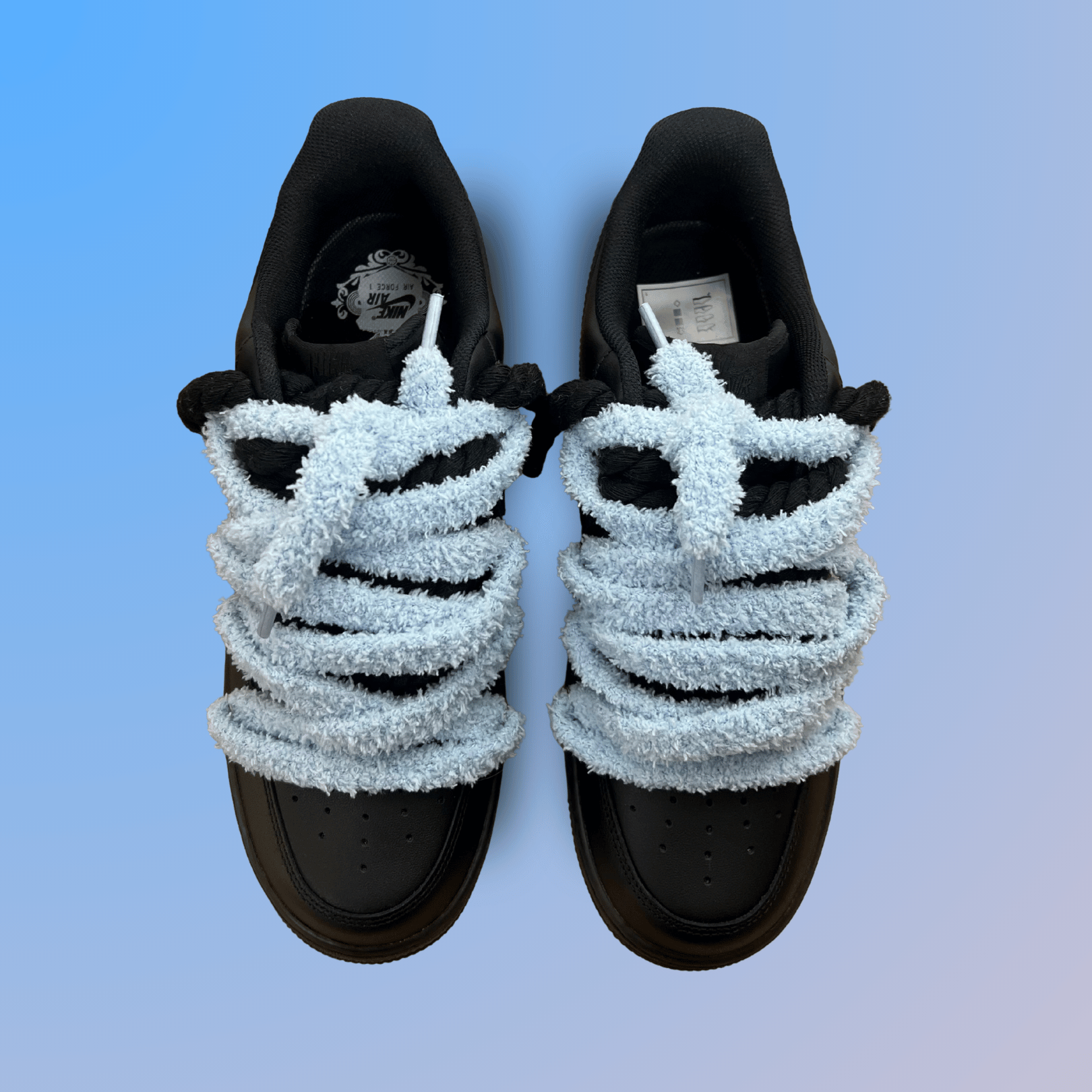Nike Air Force 1 Black Chimney Cake Baby Blue