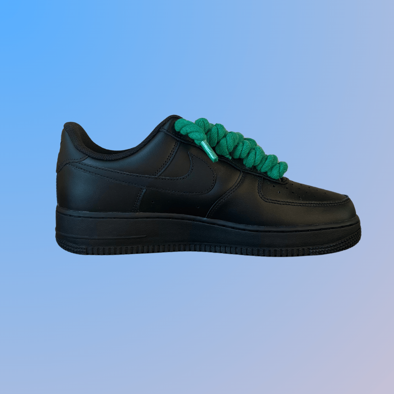 Nike Air Force 1 '07 Black Chunky Rope Lace (Green) (New)