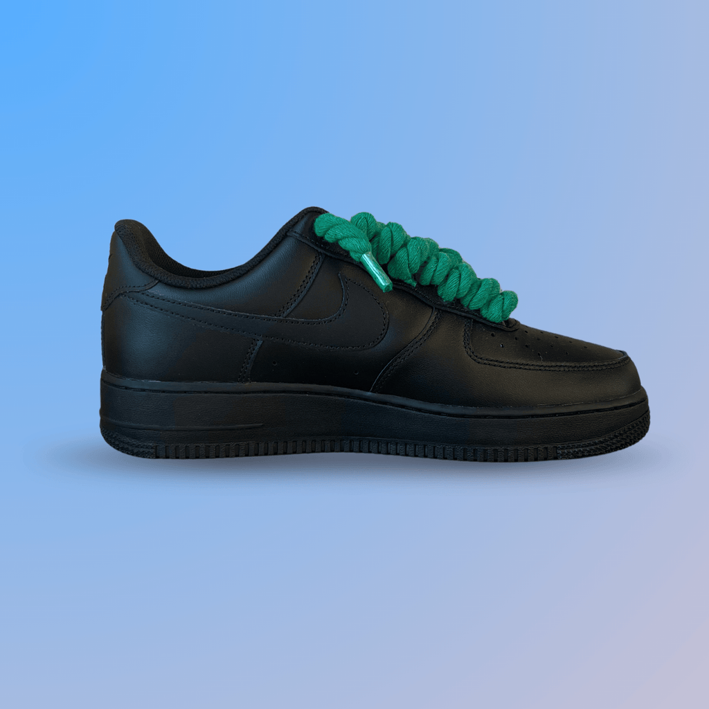 Nike Air Force 1 '07 Black Chunky Rope Lace (Green) (New)
