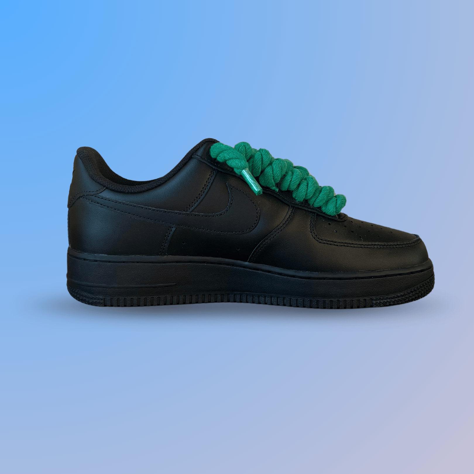 Nike Air Force 1 '07 Black Chunky Rope Lace (Green) (New)