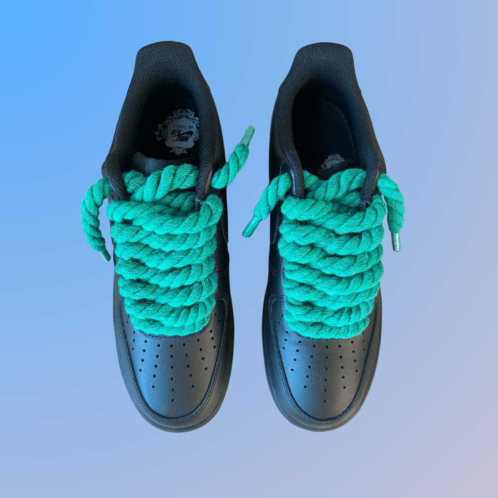 Nike Air Force 1 '07 Black Chunky Rope Lace (Green) (New)