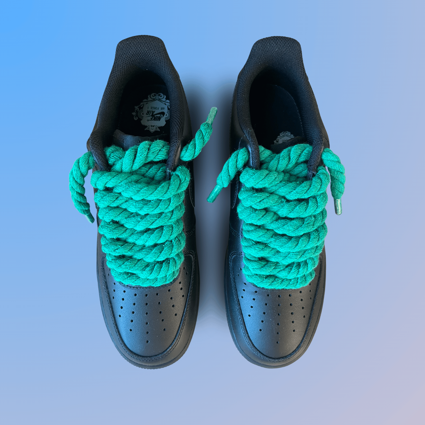 Nike Air Force 1 '07 Black Chunky Rope Lace (Green) (New)