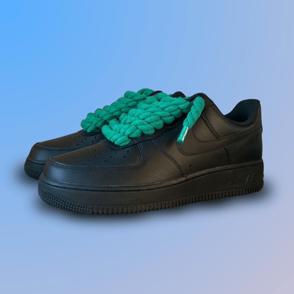 Nike Air Force 1 '07 Black Chunky Rope Lace (Green) (New)
