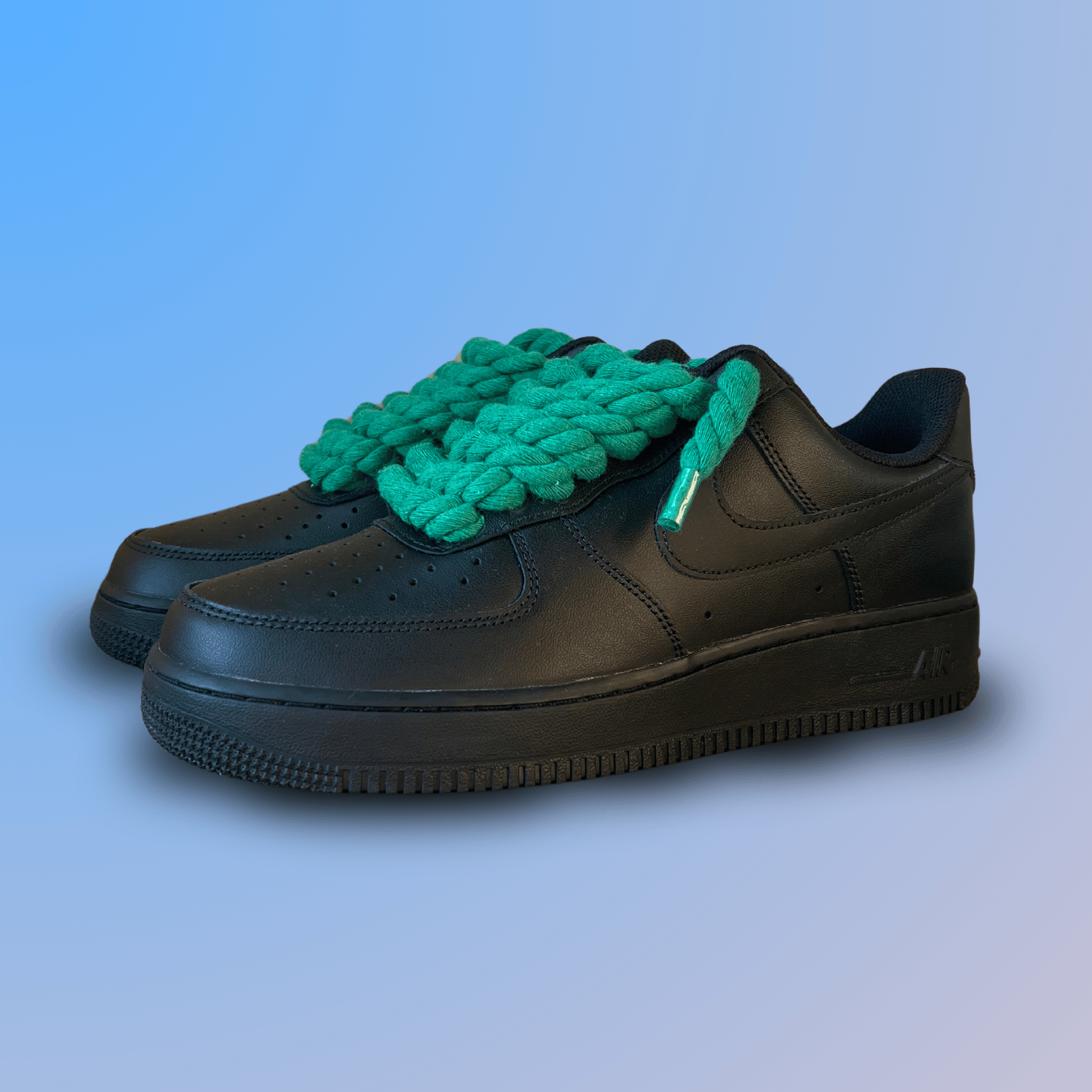 Nike Air Force 1 '07 Black Chunky Rope Lace (Green) (New)