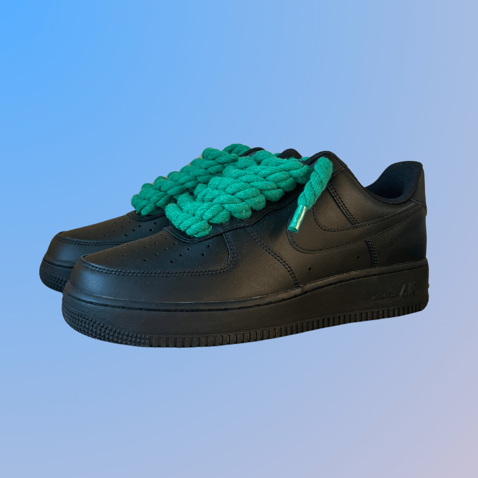 Nike Air Force 1 '07 Black Chunky Rope Lace (Green) (New)