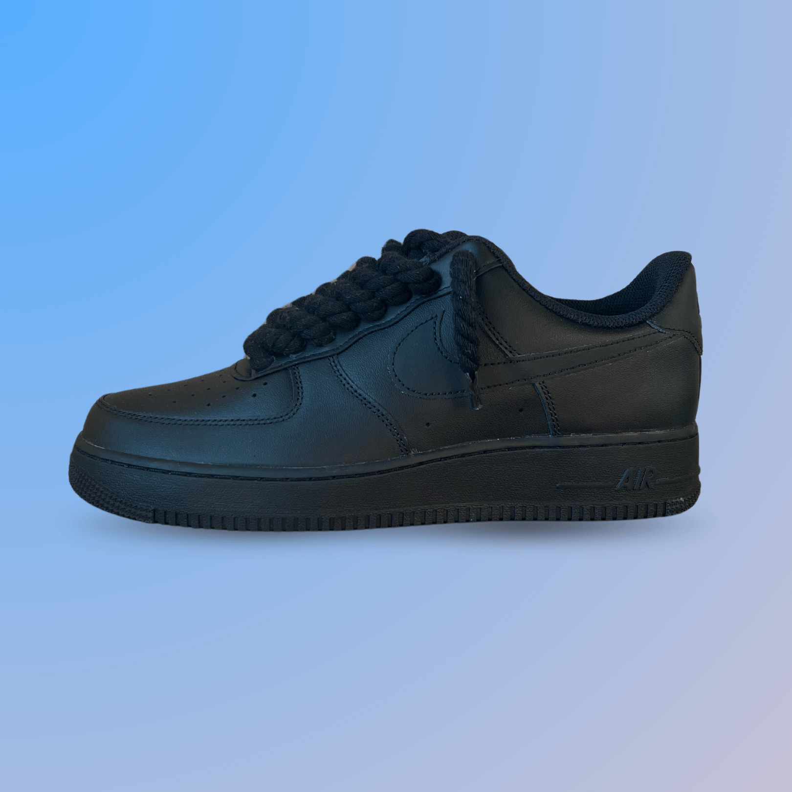Nike Air Force 1 '07 Black Chunky Rope Lace (Black) (new)