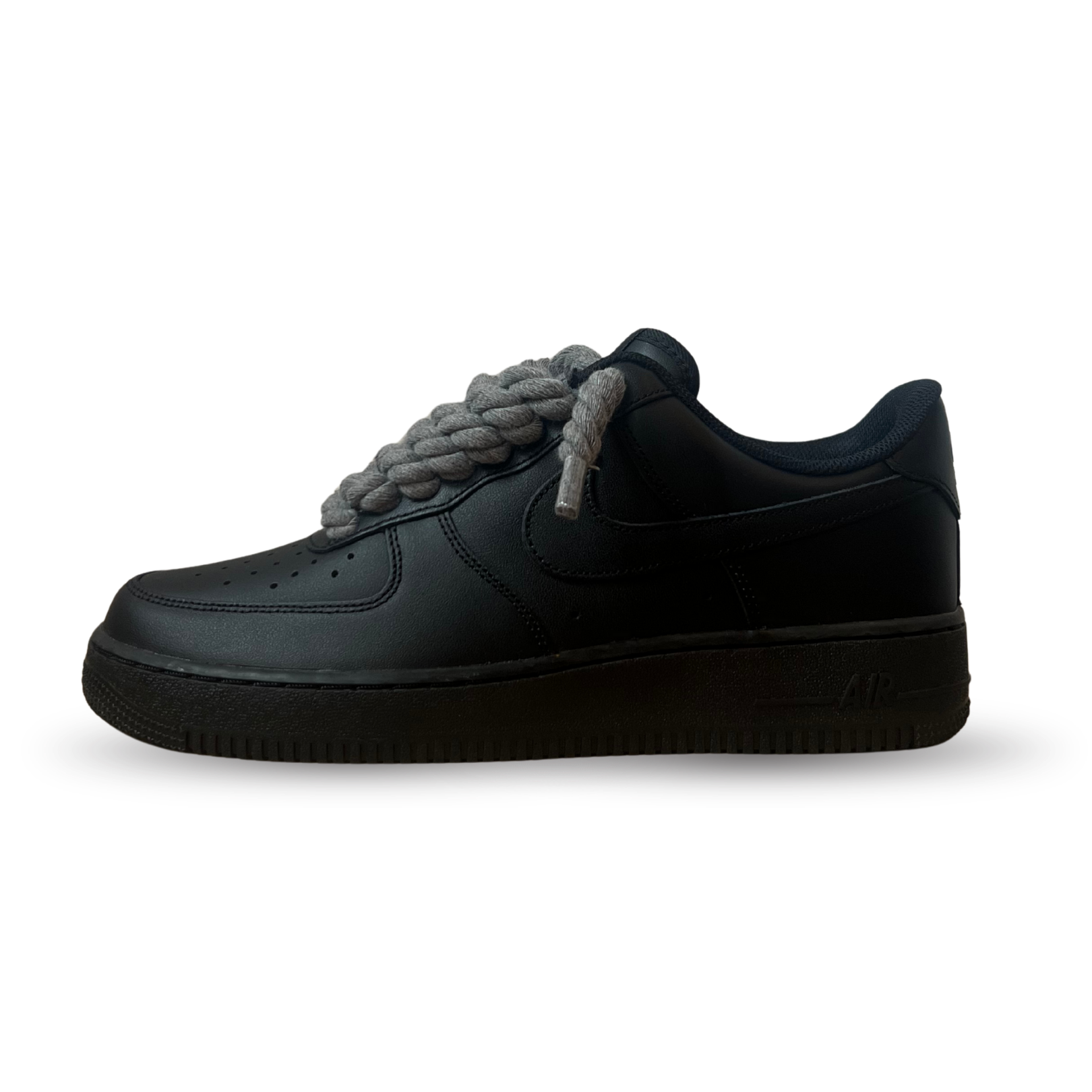 Nike Air Force 1 '07 Black Chunky Rope Lace (Grey) (new)