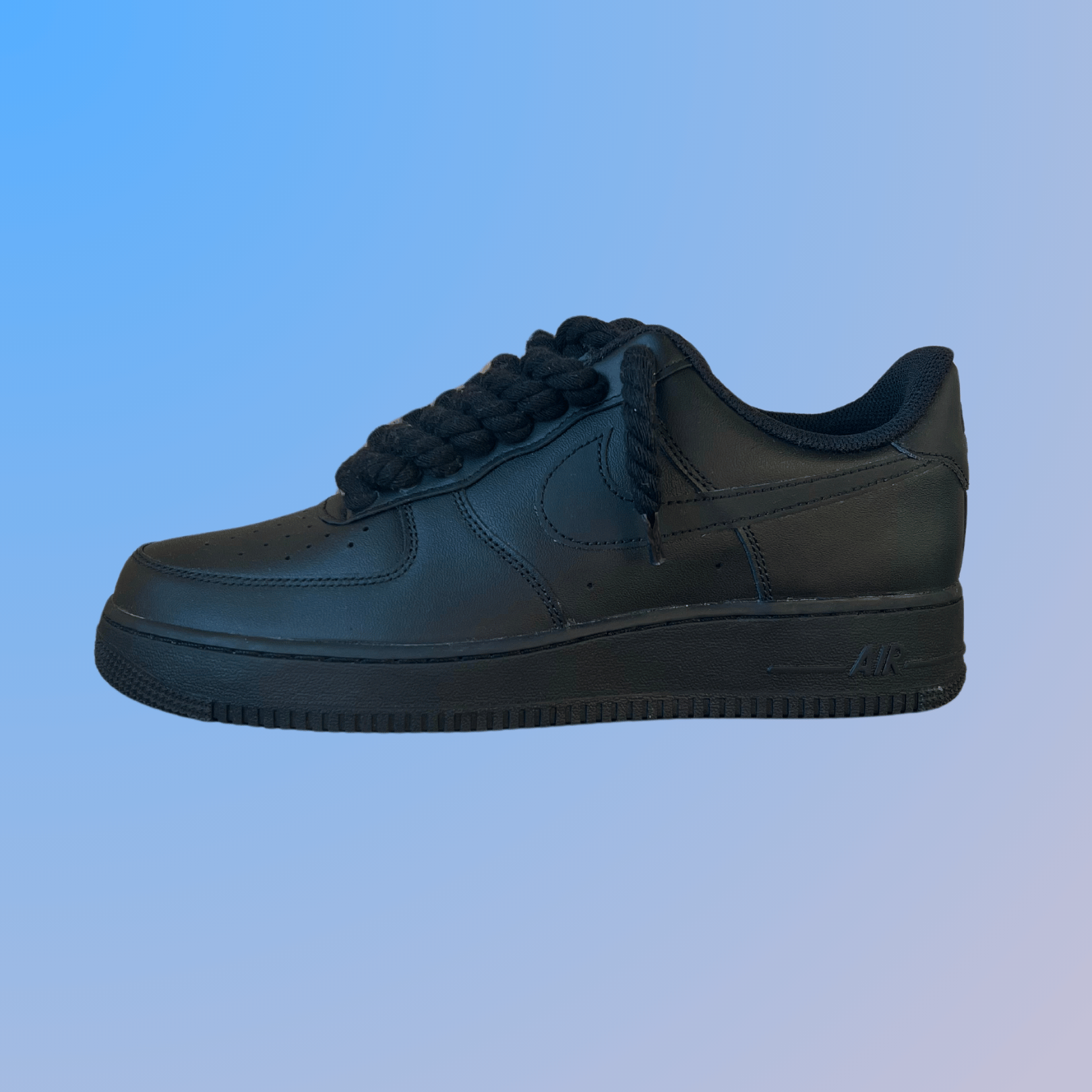 Nike Air Force 1 '07 Black Chunky Rope Lace (Black) (new)