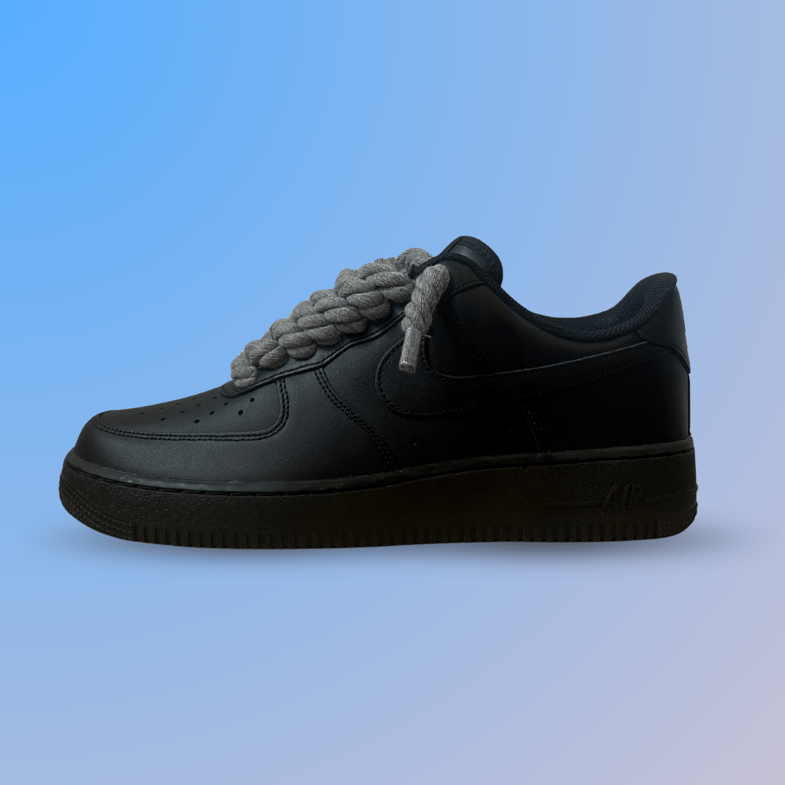 Nike Air Force 1 '07 Black Chunky Rope Lace Dark Grey