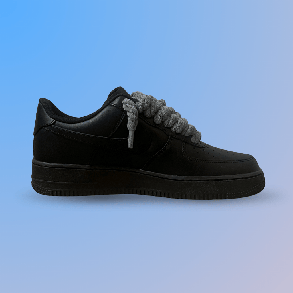 Nike Air Force 1 '07 Black Chunky Rope Lace (Grey) (new)