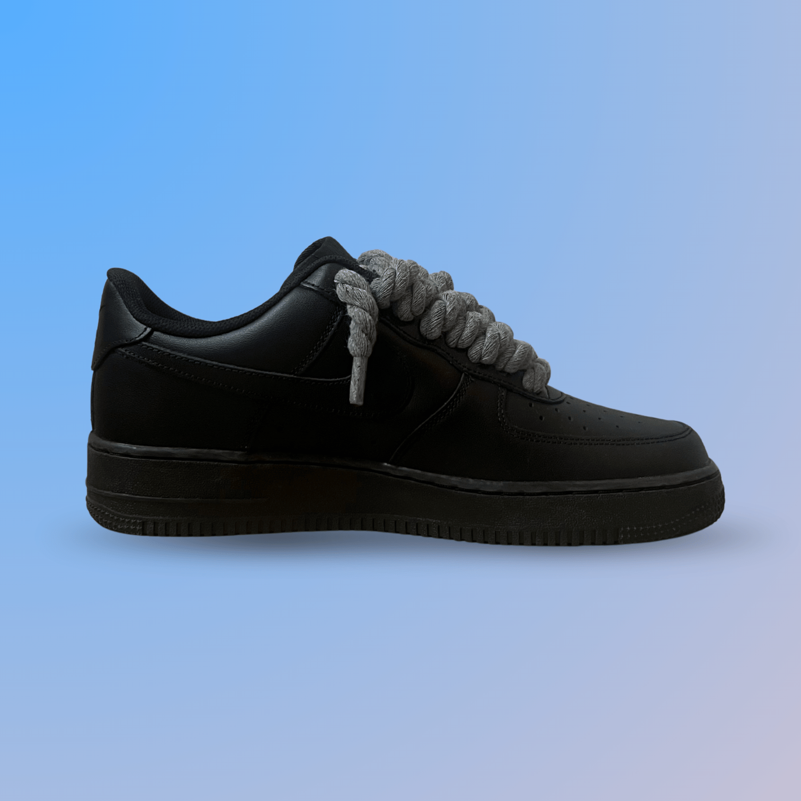 Nike Air Force 1 '07 Black Chunky Rope Lace Dark Grey