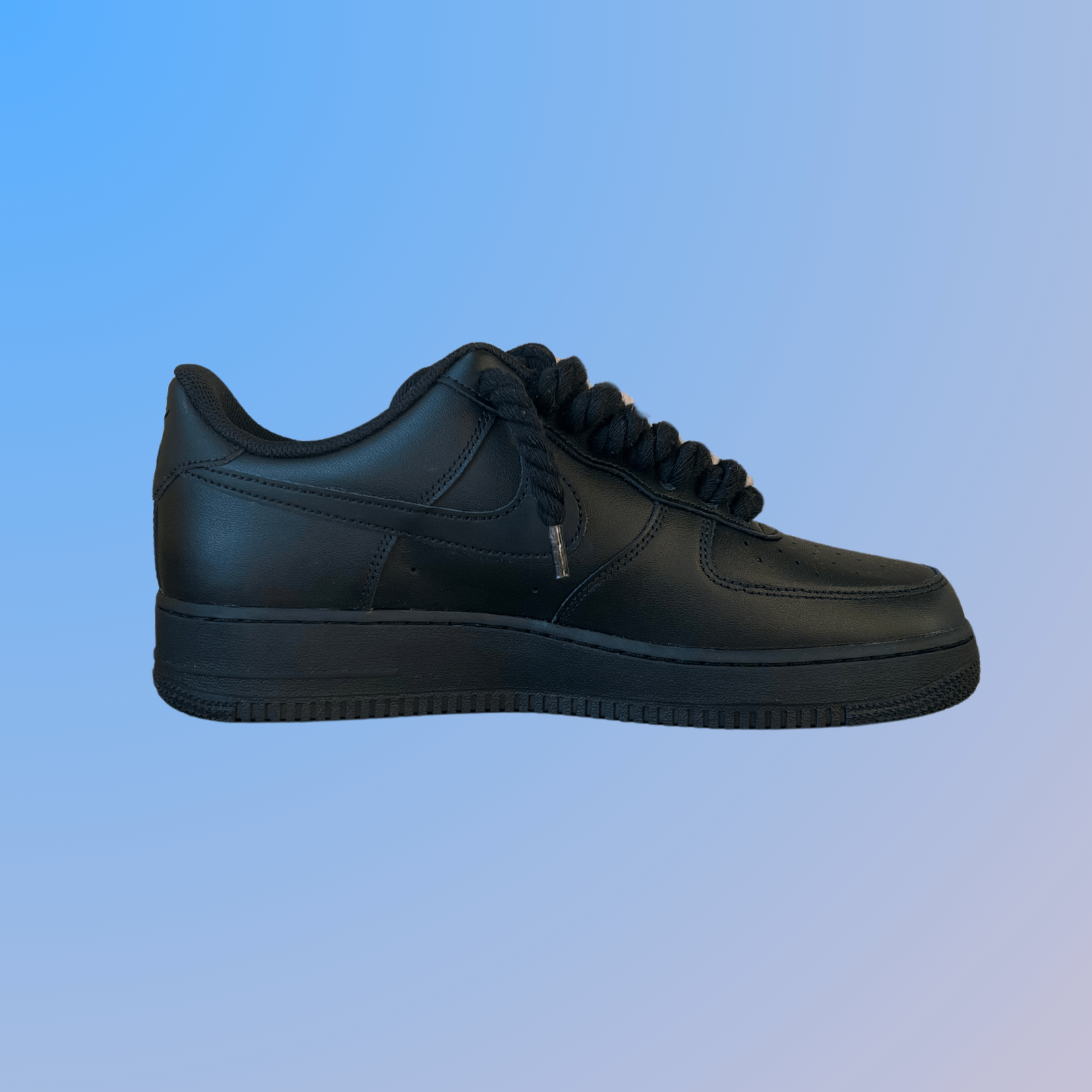 Nike Air Force 1 '07 Black Chunky Rope Lace (Black) (new)