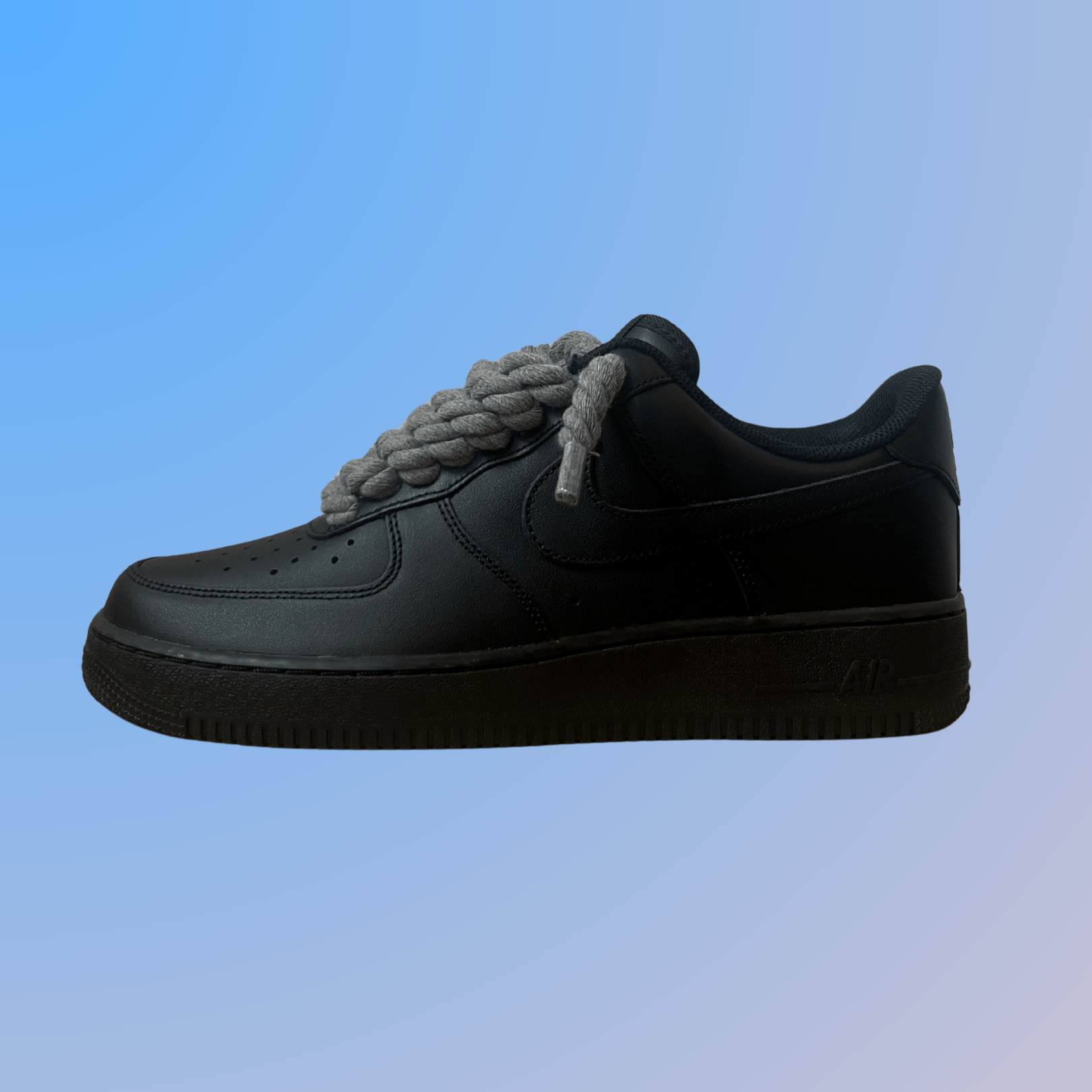 Nike Air Force 1 '07 Black Chunky Rope Lace (Grey) (new)