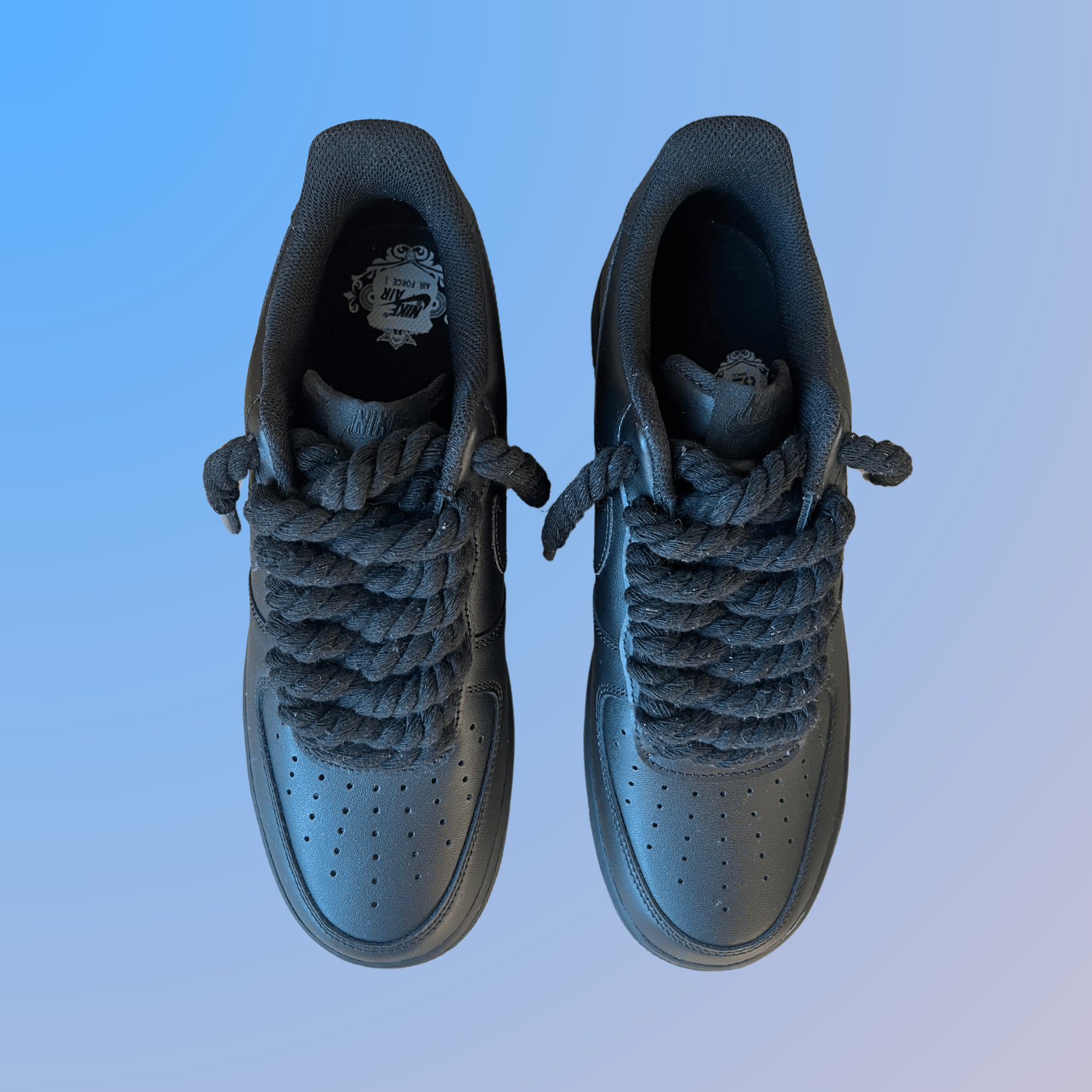Nike Air Force 1 '07 Black Chunky Rope Lace (Black) (new)