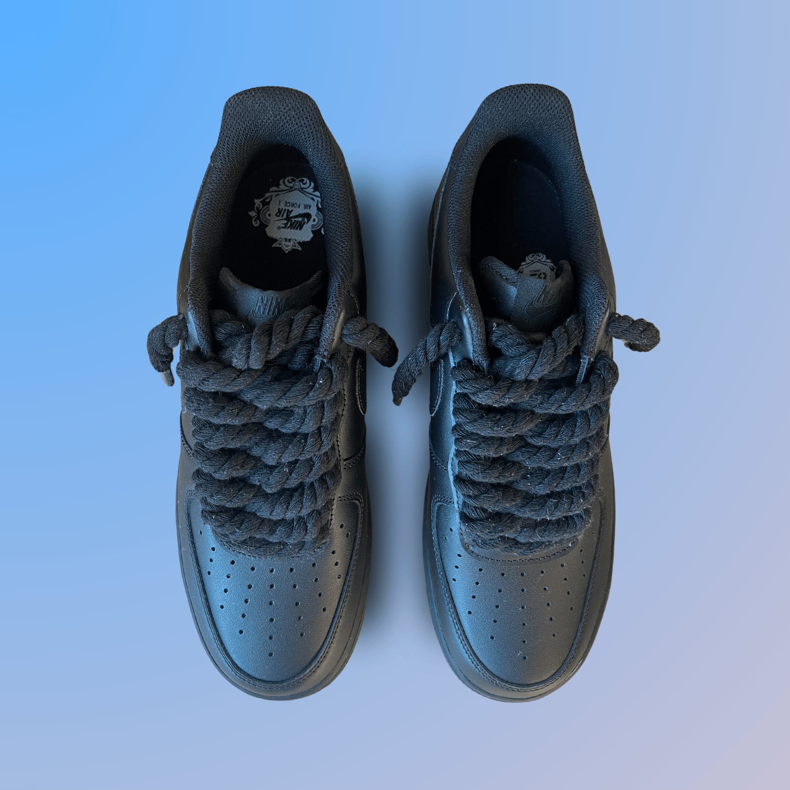 Nike Air Force 1 '07 Black Chunky Rope Lace (Black) (new)