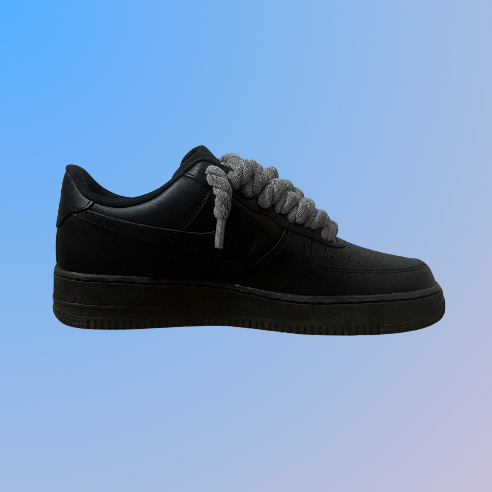 Nike Air Force 1 '07 Black Chunky Rope Lace (Grey) (new)