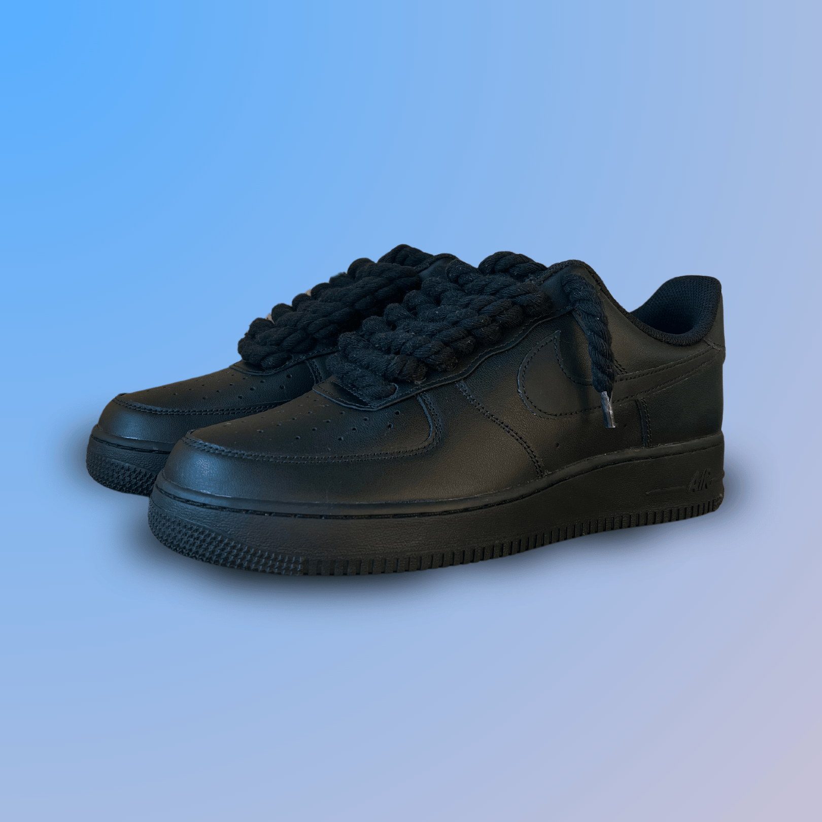 Nike Air Force 1 '07 Black Chunky Rope Lace (Black) (new)
