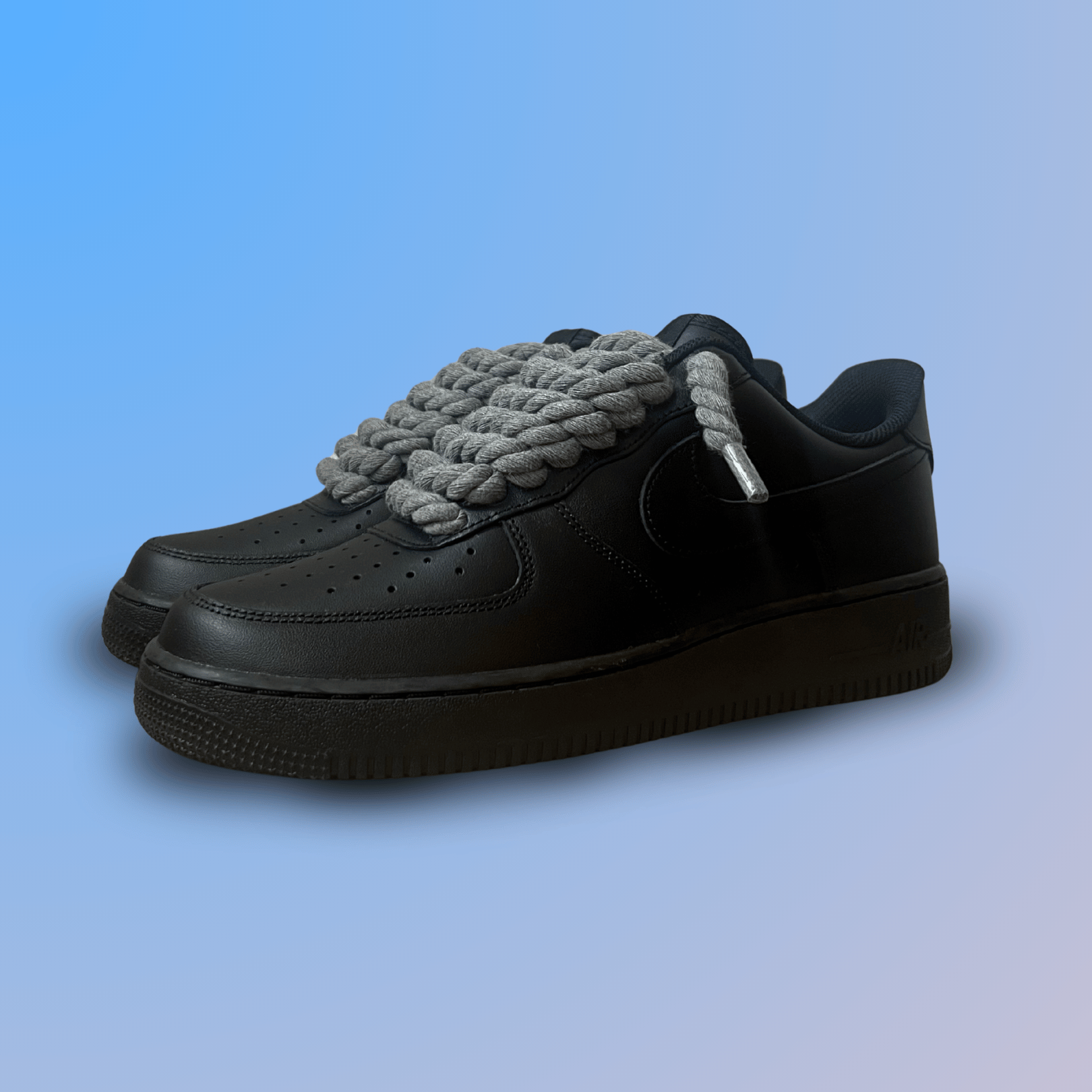 Nike Air Force 1 '07 Black Chunky Rope Lace Dark Grey