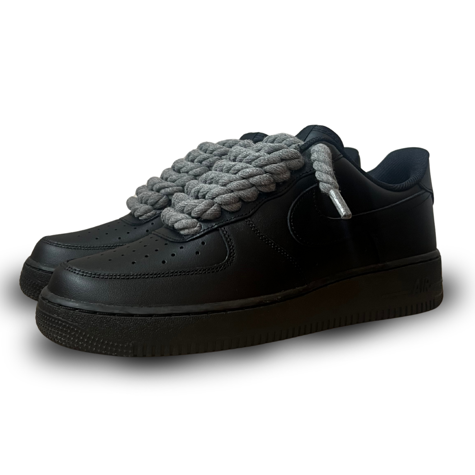 Nike Air Force 1 '07 Black Chunky Rope Lace (Grey) (new)